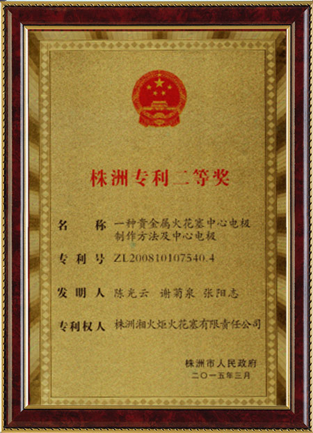 Second prize of Zhuzhou patent